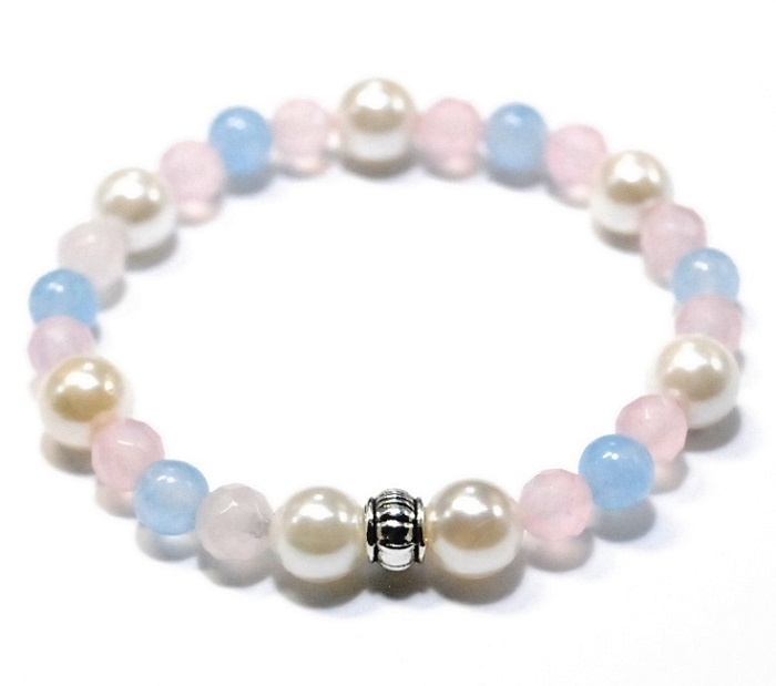 天然石 パワーストーン ブレスレット◆Pixie パステルパール◆lalalady-72