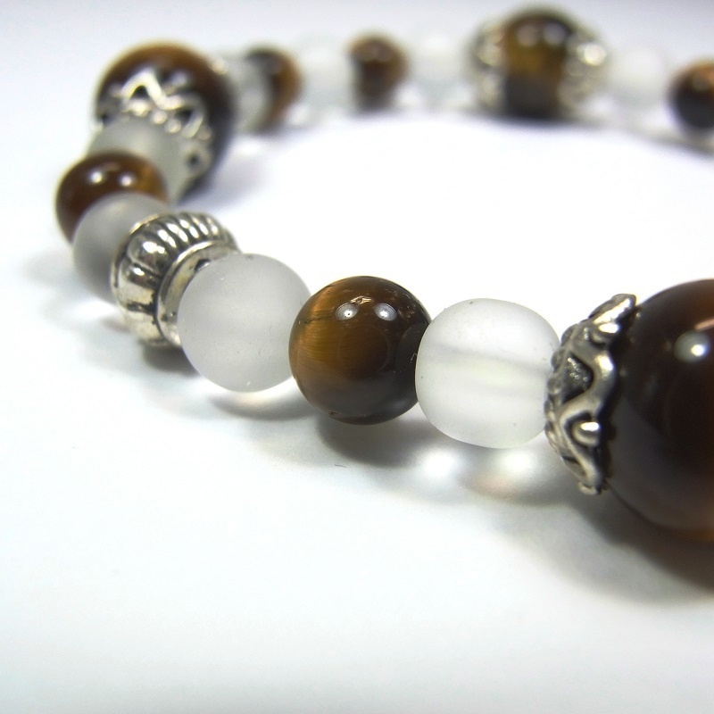 天然石 パワーストーン ブレスレット◆Ver.EX タイガーアイ・クリスタル◆lalalady-101