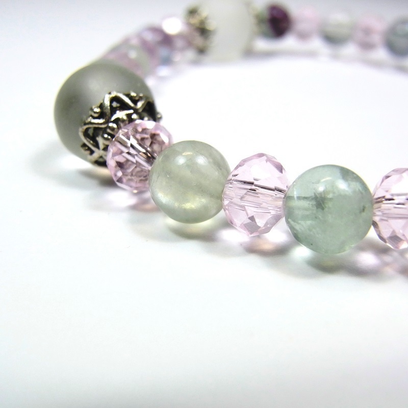 天然石 パワーストーン ブレスレット◆Ver.G クリスタル・フローライト◆lalalady-99