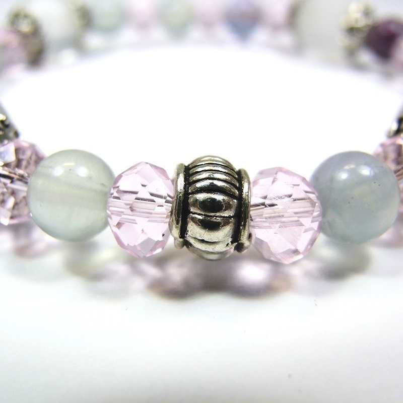 天然石 パワーストーン ブレスレット◆Ver.G クリスタル・フローライト◆lalalady-99