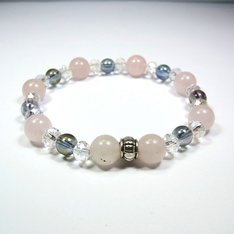 天然石 パワーストーン ブレスレット◆Ver.SP ローズクォーツ・オーラ◆lalalady-98