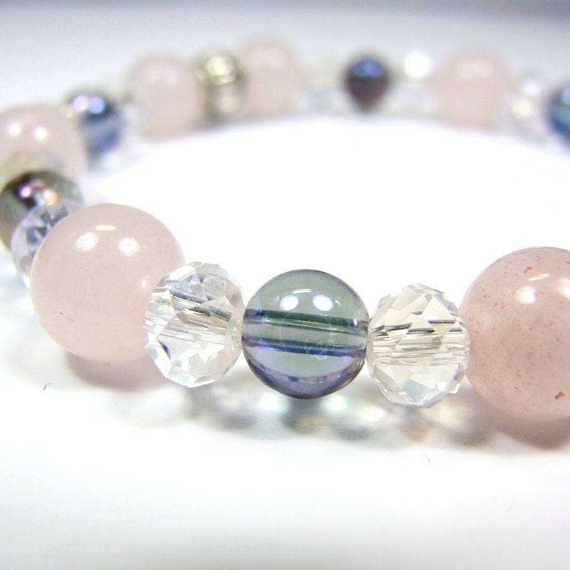 天然石 パワーストーン ブレスレット◆Ver.SP ローズクォーツ・オーラ◆lalalady-98