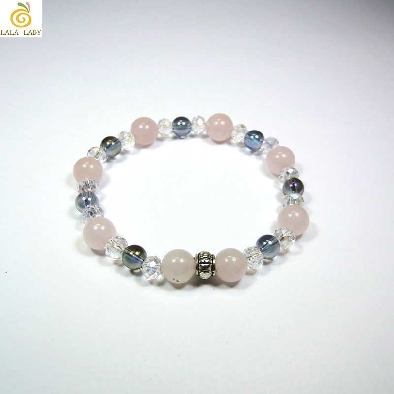 天然石 パワーストーン ブレスレット◆Ver.SP ローズクォーツ・オーラ◆lalalady-98