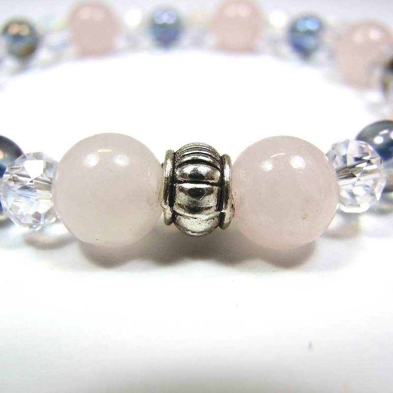 天然石 パワーストーン ブレスレット◆Ver.SP ローズクォーツ・オーラ◆lalalady-98