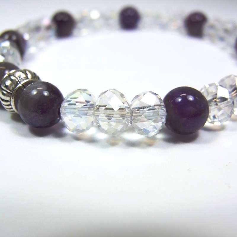天然石 パワーストーン ブレスレット◆Pixie Ver.R アメジスト◆lalalady-94