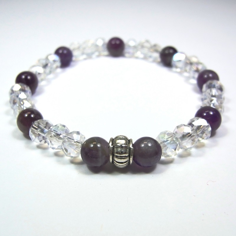 天然石 パワーストーン ブレスレット◆Pixie Ver.R アメジスト◆lalalady-94