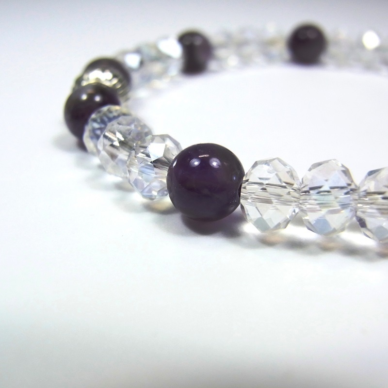 天然石 パワーストーン ブレスレット◆Pixie Ver.R アメジスト◆lalalady-94