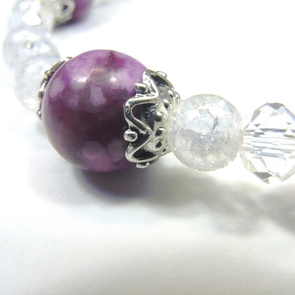 天然石 パワーストーン ブレスレット◆Pixie パープルライト◆lalalady-90