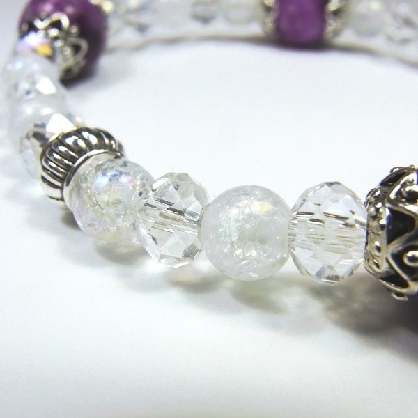 天然石 パワーストーン ブレスレット◆Pixie パープルライト◆lalalady-90