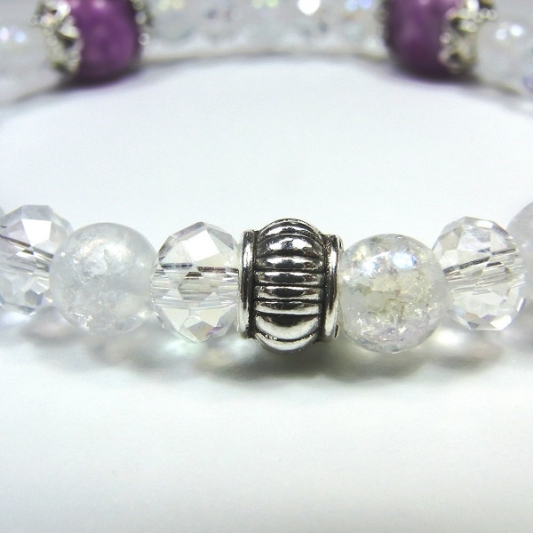 天然石 パワーストーン ブレスレット◆Pixie パープルライト◆lalalady-90