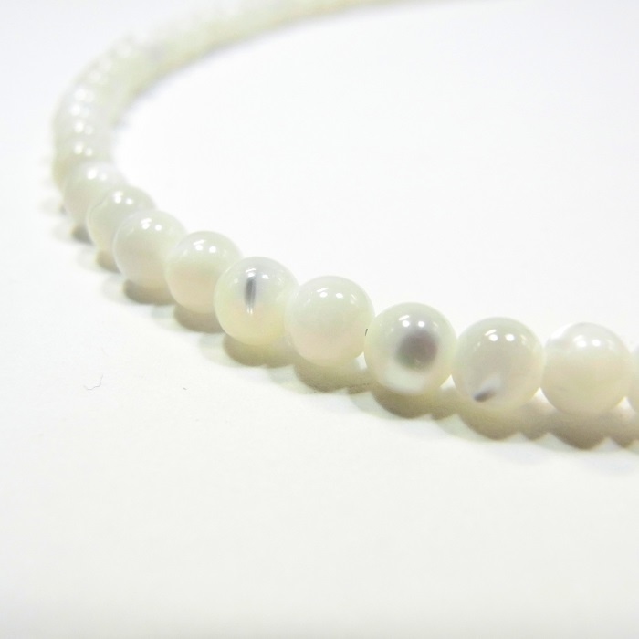 天然石 パワーストーン◆家庭運◆ハートネックレス マザー・オブ・パール◆lalalady-107