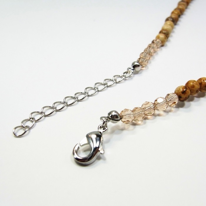 天然石 パワーストーン◆全体・勝負運◆ハートネックレス ピクチャージャスパー◆lalalady-106