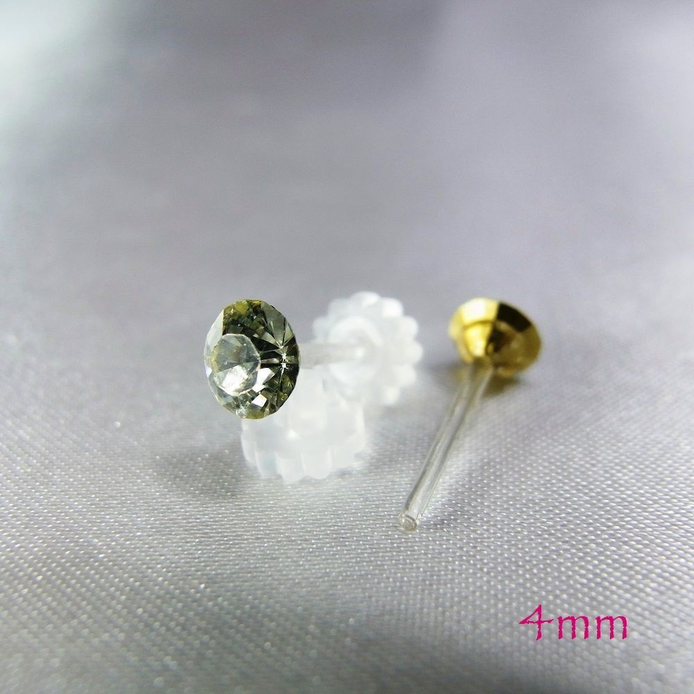 自由に選べる3セット(6個入り)樹脂製スタッドピアス 4mm アクリルストーン 13カラー lalalady-232
