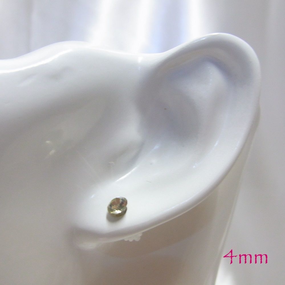 自由に選べる5セット(10個入り)樹脂製スタッドピアス 4mm アクリルストーン 13カラー lalalady-233