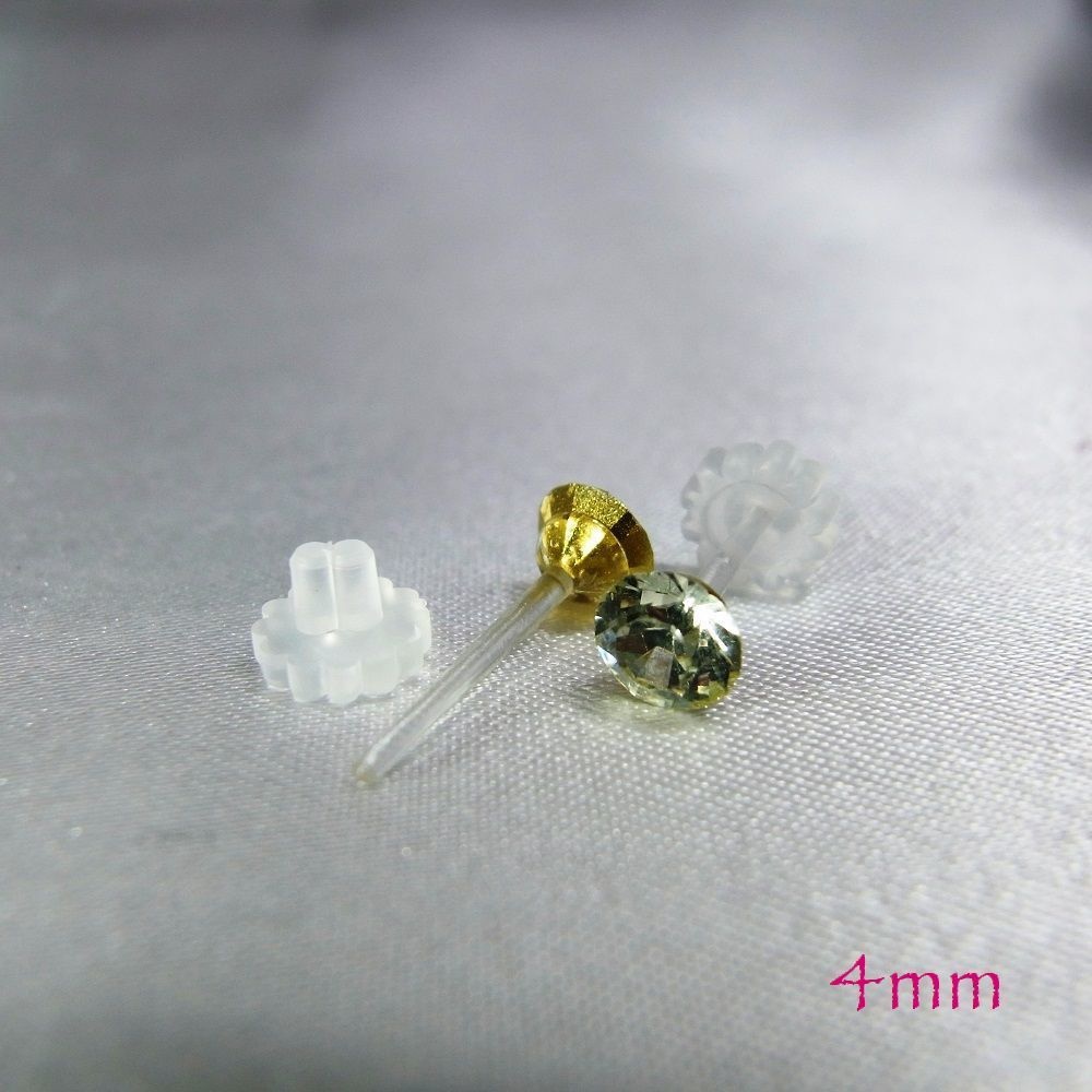 自由に選べる10セット(20個入り)樹脂製スタッドピアス 4mm アクリルストーン 13カラー lalalady-234