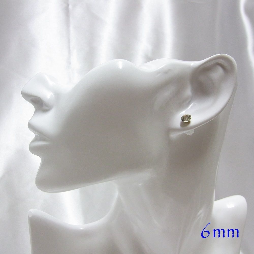 自由に選べる3セット(6個入り)樹脂製スタッドピアス 6mm アクリルストーン 13カラー lalalady-235