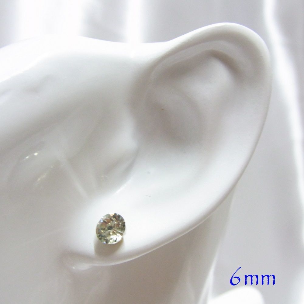 自由に選べる3セット(6個入り)樹脂製スタッドピアス 6mm アクリルストーン 13カラー lalalady-235