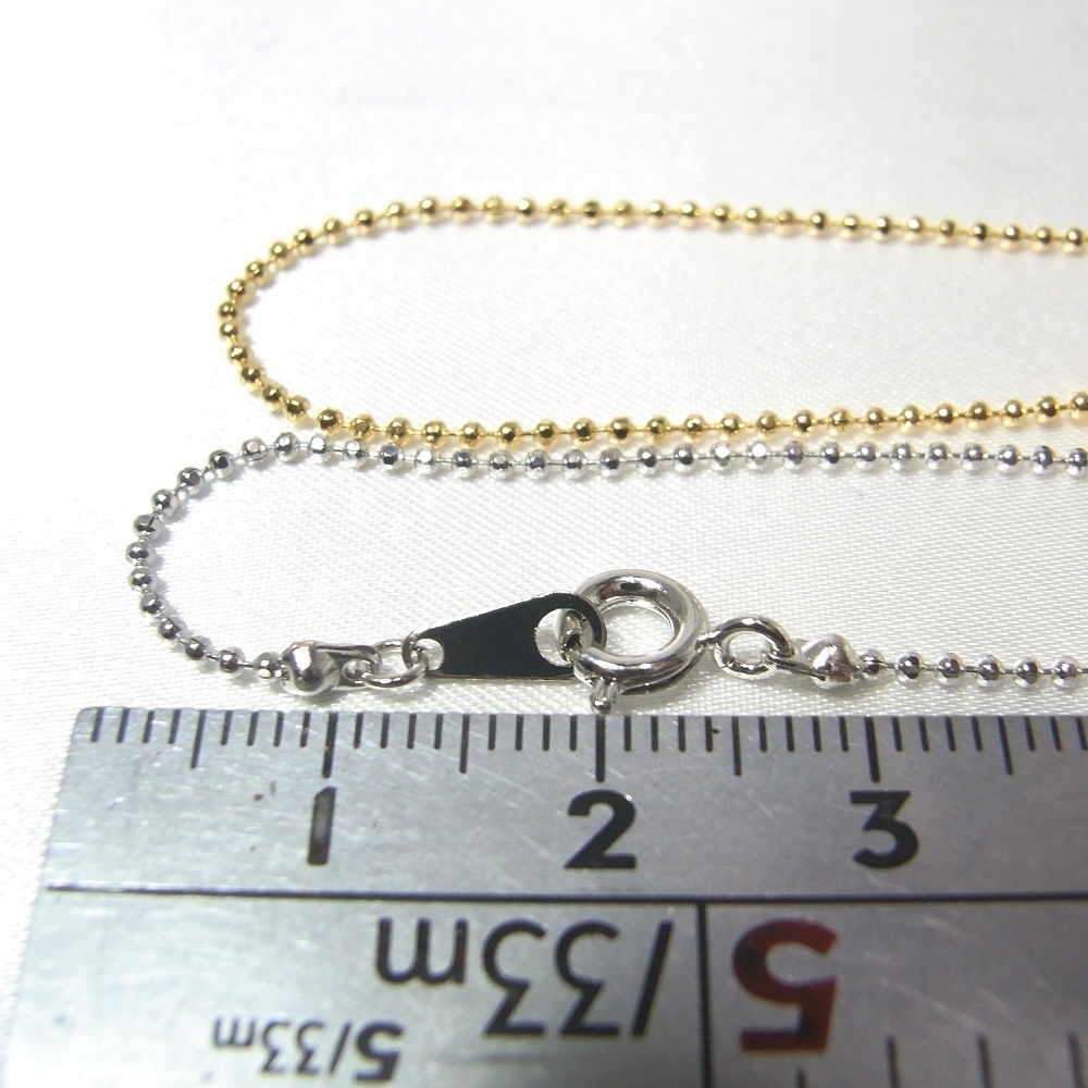 2カラー 1mmカットボール チェーンネックレス lalalady-238