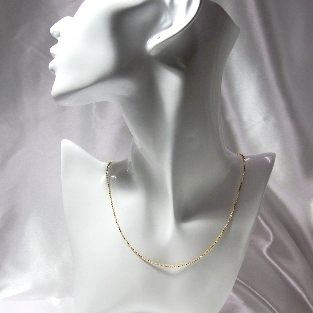 2カラー 1mmカットボール チェーンネックレス lalalady-238