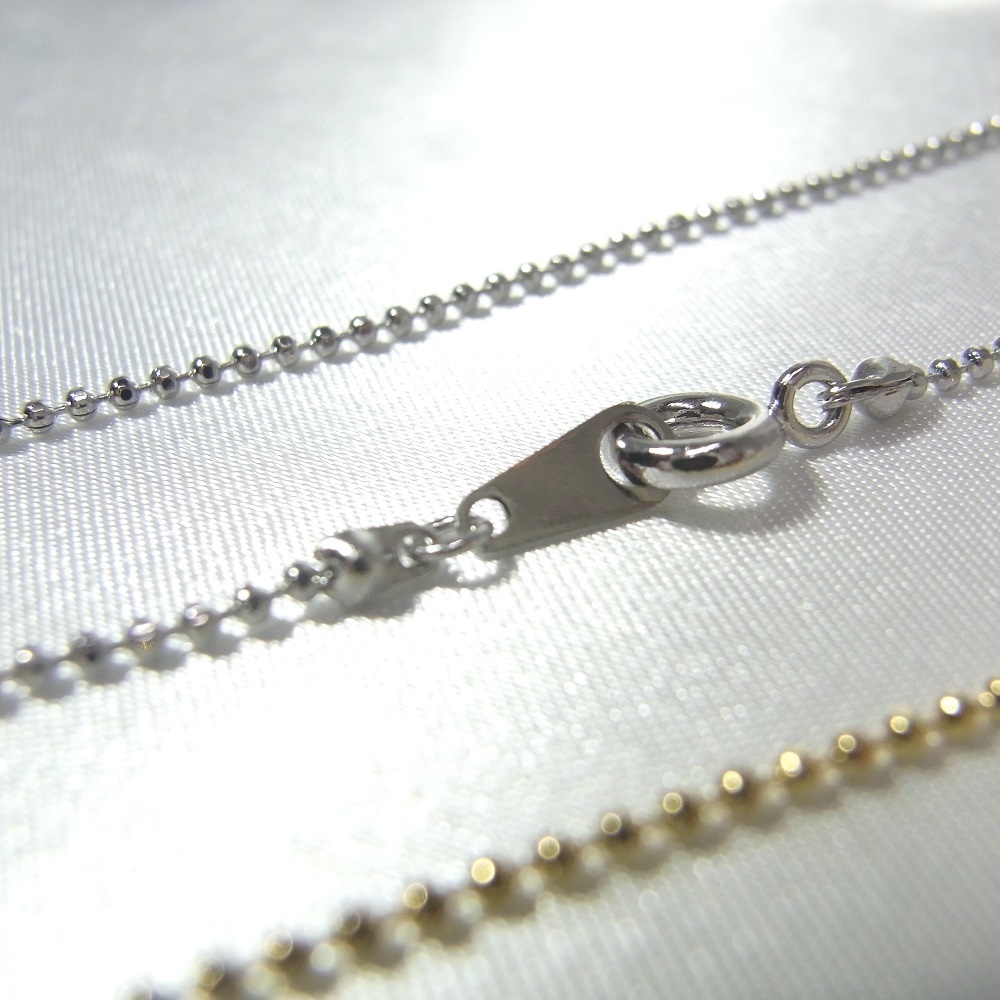 2カラー 1mmカットボール チェーンネックレス lalalady-238