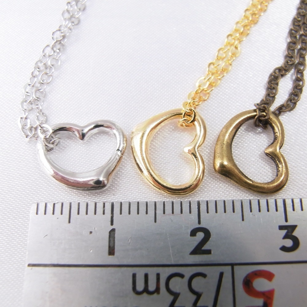 ネックレス スモールオープンハート 2カラー(金古美完売) ANGEL FACTORY lalalady-244