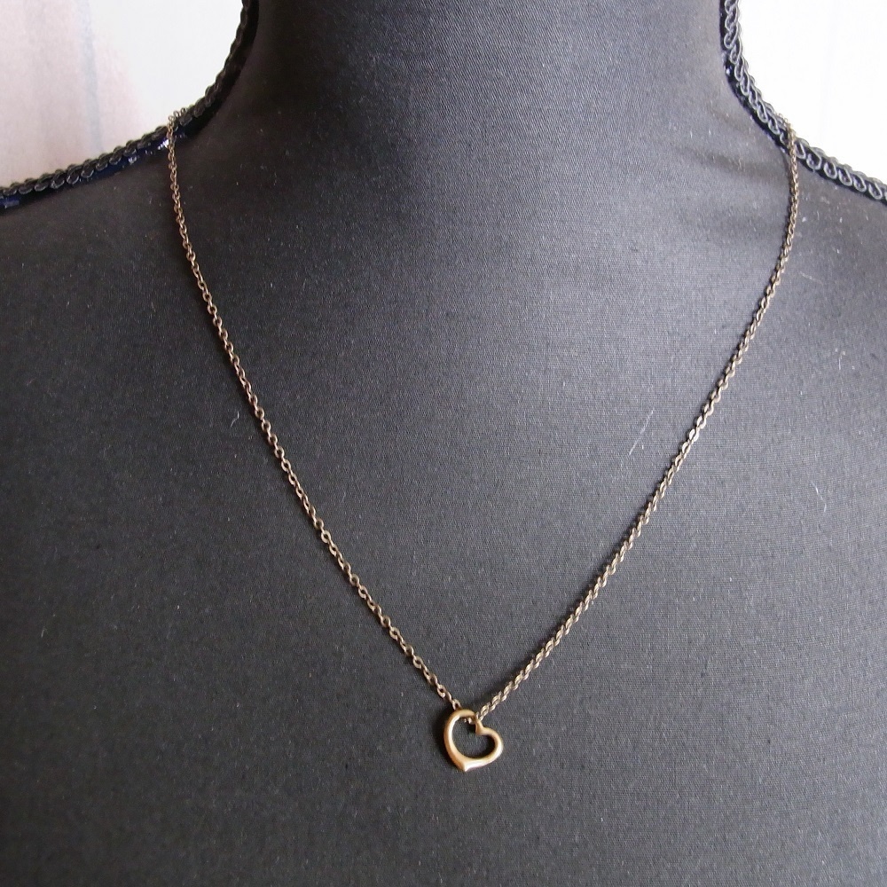 ネックレス スモールオープンハート 2カラー(金古美完売) ANGEL FACTORY lalalady-244