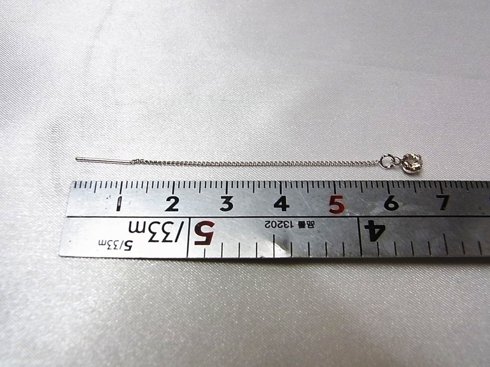 ロングピアス 本ロジューム アメリカンチェーンポスト&4mm ラインストーン ANGEL FACTORY agf-109