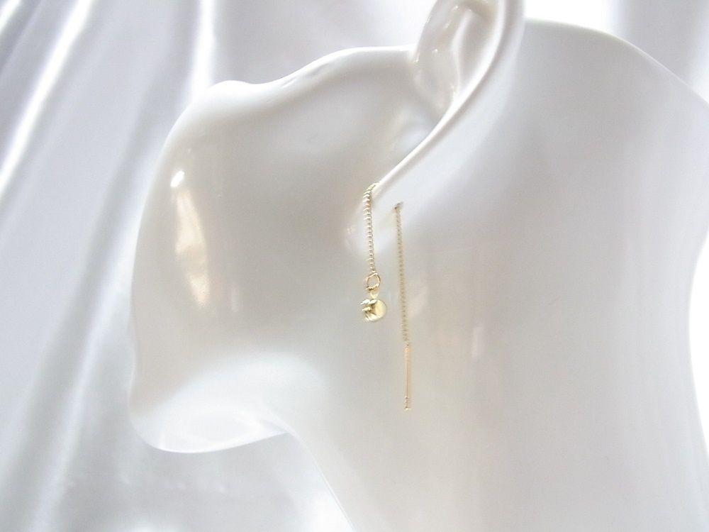 ロングピアス K16GP アメリカンチェーンポスト&4mm ラインストーン ANGEL FACTORY agf-110