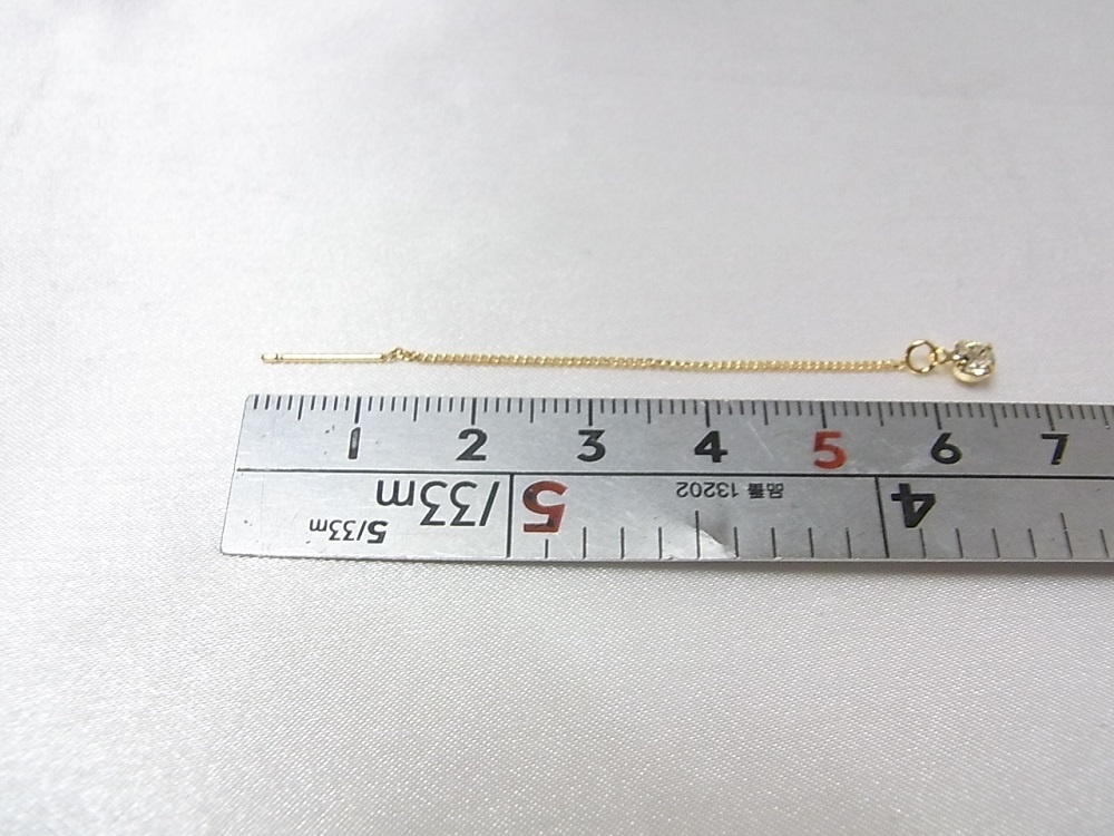 ロングピアス K16GP アメリカンチェーンポスト&4mm ラインストーン ANGEL FACTORY agf-110