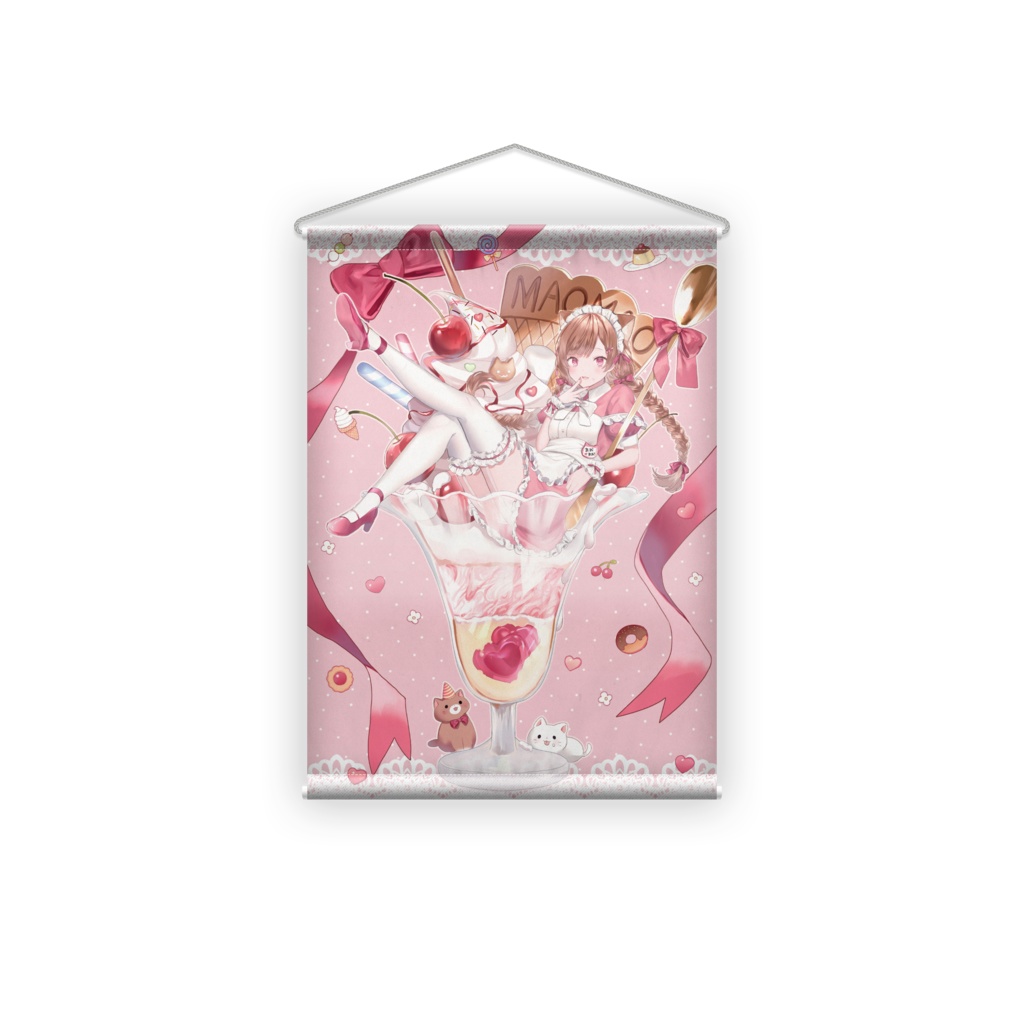 猫々の一周年記念🍒タペストリー【ご主人様、さっさと召し上がるヨロシ♡】