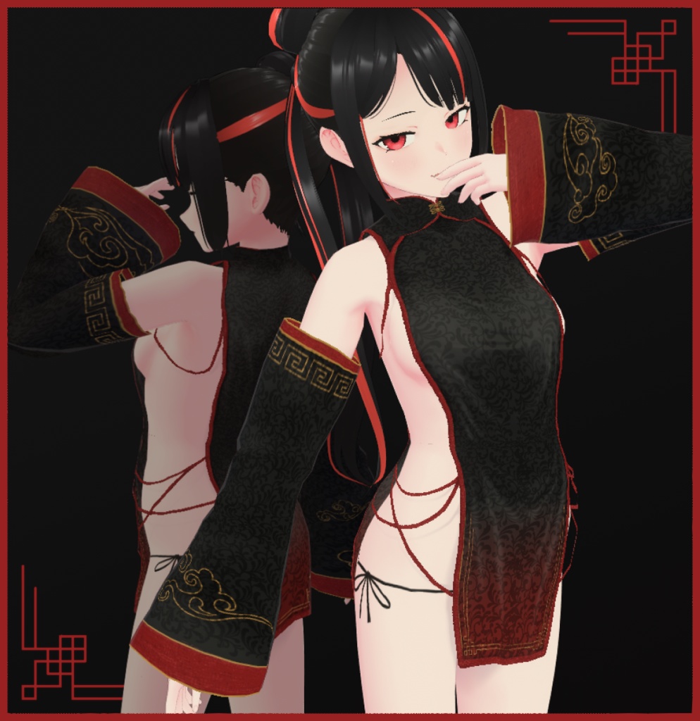 [VRoidStudio用]布面積少なめチャイナ服