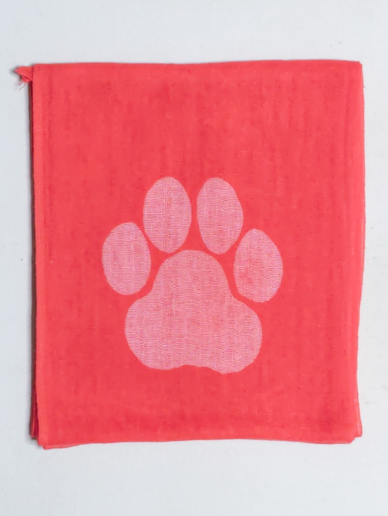 肉球柄ガーゼ六尺ふんどし（赤・半幅）