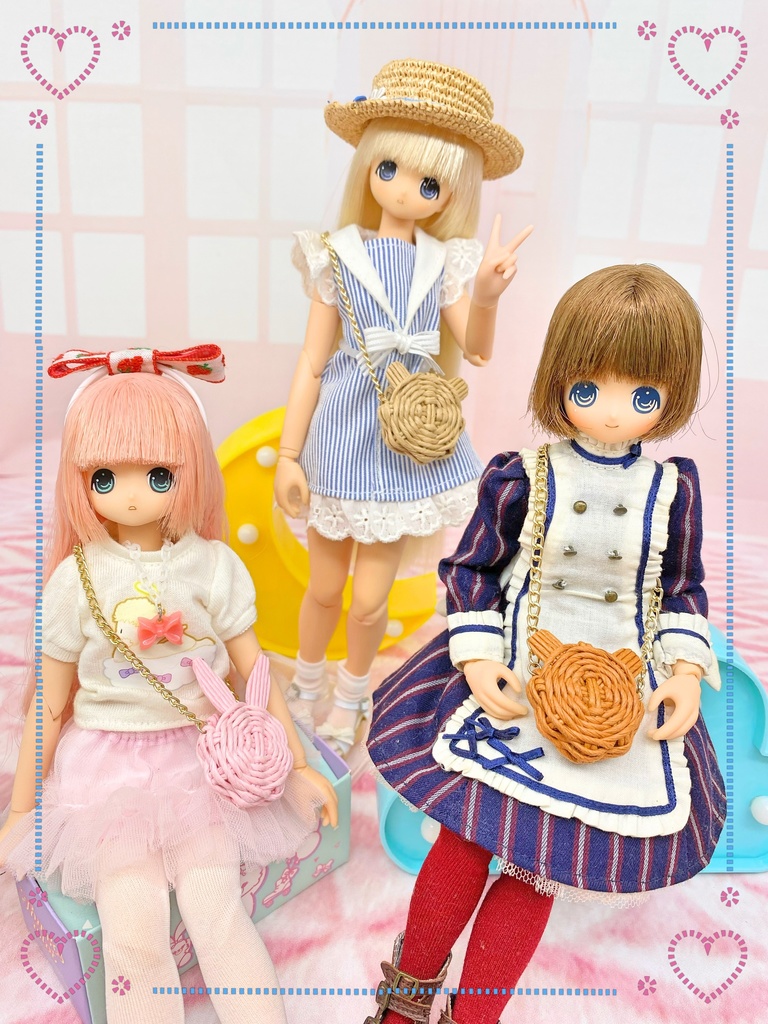 編みかごポシェットM ①