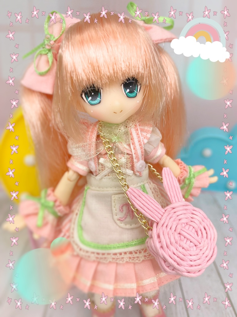 編みかごポシェットS ①