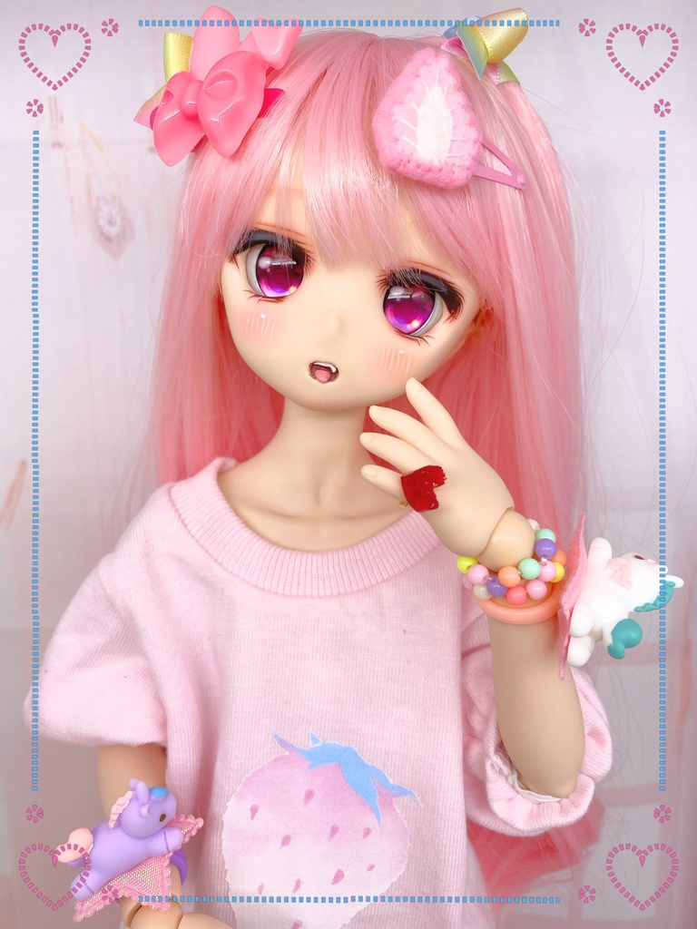 手縫い苺のパッチンピン