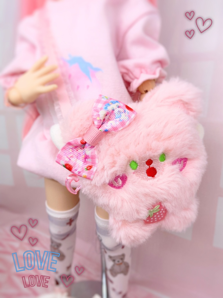 ふわふわ可愛いぷぎゅちゃんバッグ風肩掛けアクセサリー