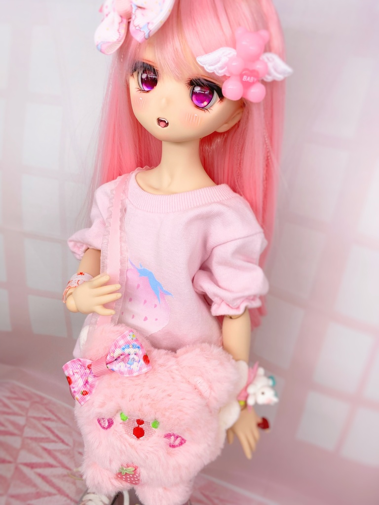 ふわふわ可愛いぷぎゅちゃんバッグ風肩掛けアクセサリー