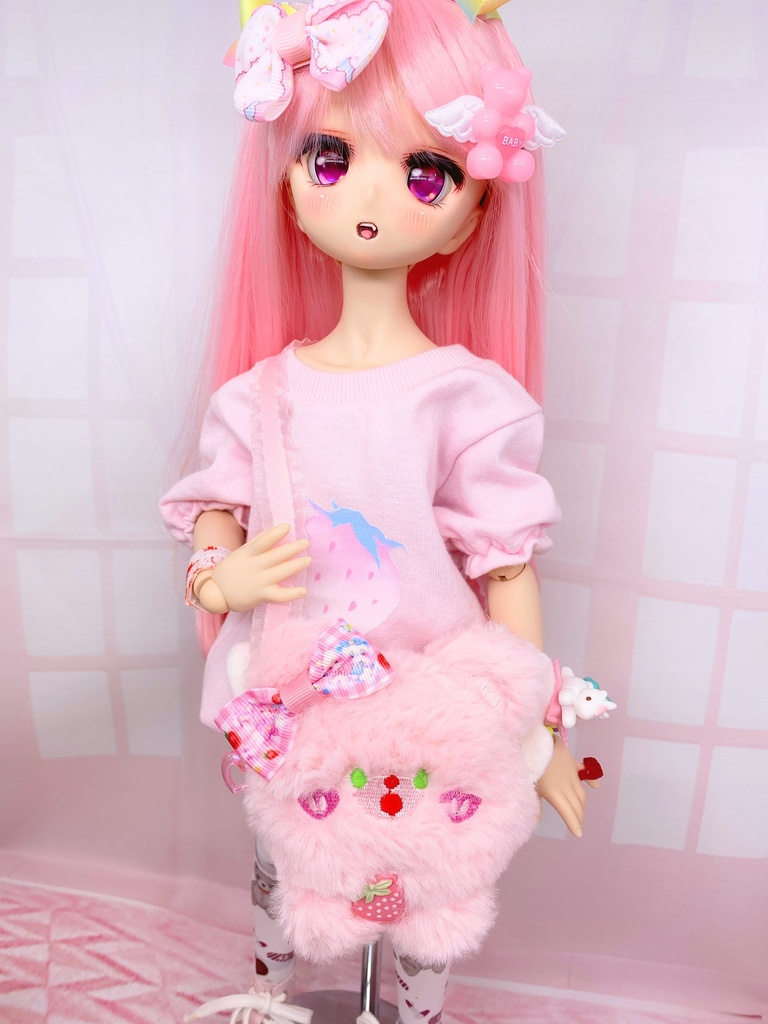 ふわふわ可愛いぷぎゅちゃんバッグ風肩掛けアクセサリー