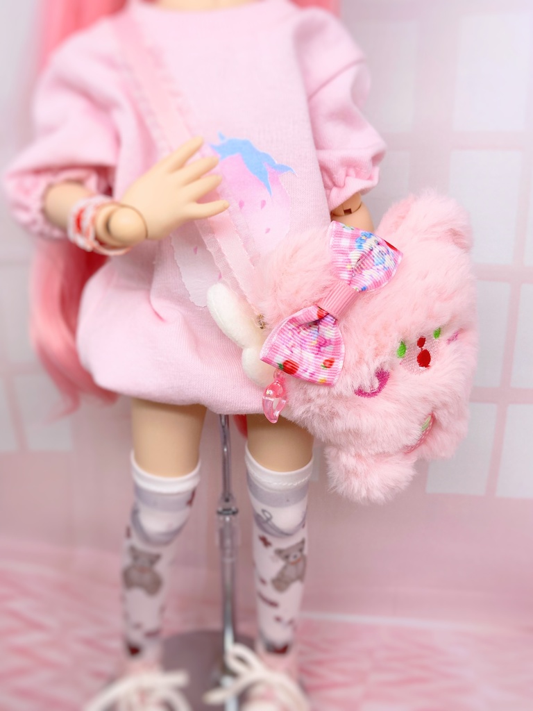 ふわふわ可愛いぷぎゅちゃんバッグ風肩掛けアクセサリー