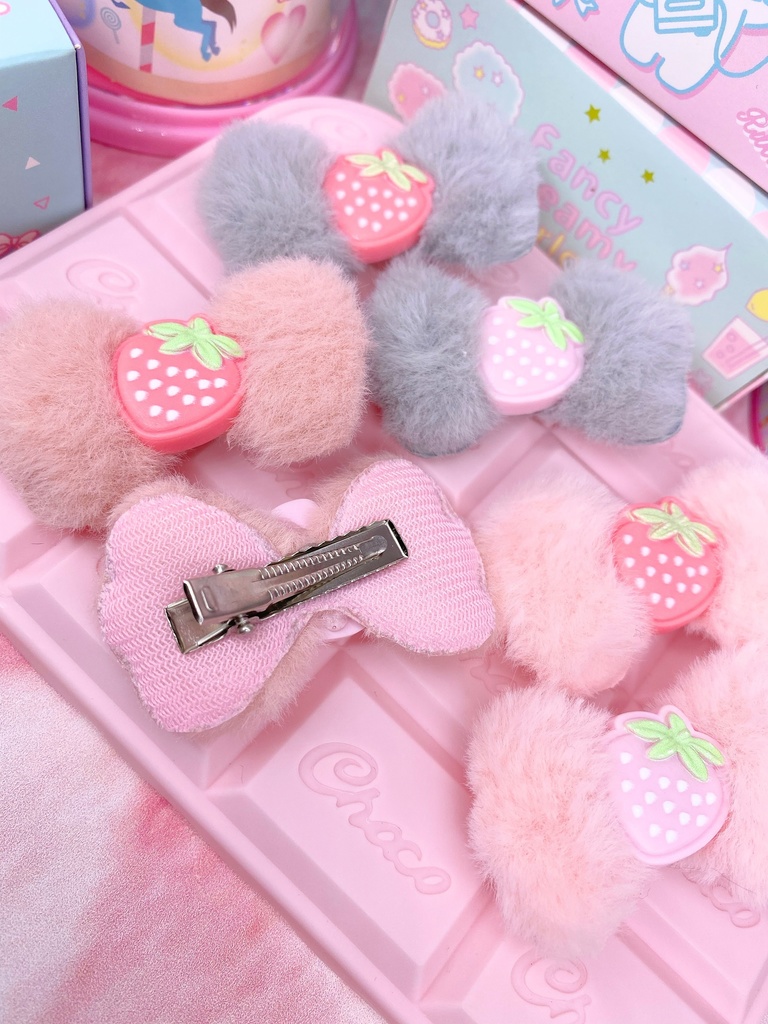 ふわふわリボンのヘアクリップsmall 全7種