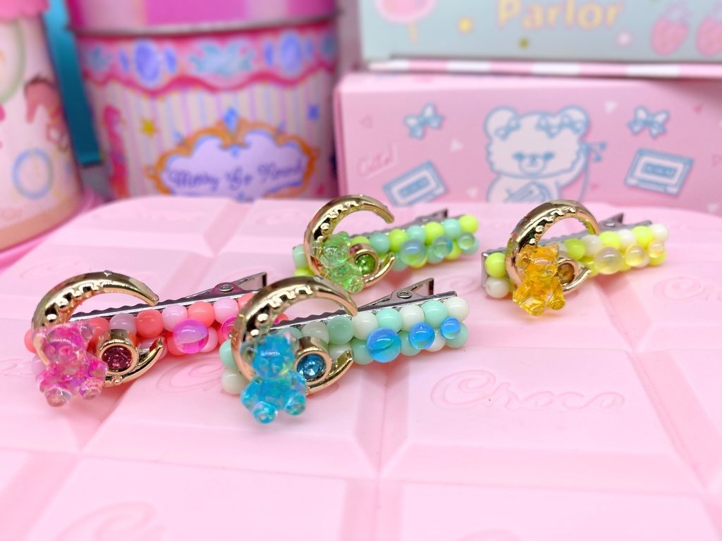 きらきらうるうる月のクマヘアクリップ