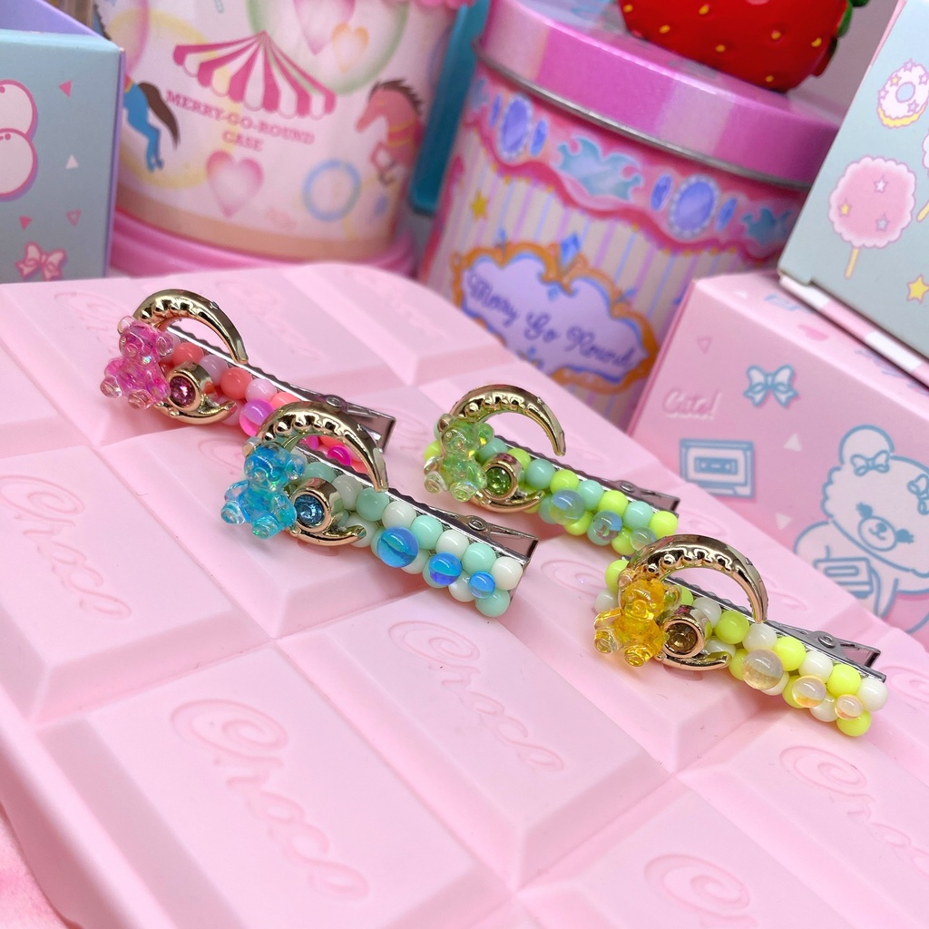 きらきらうるうる月のクマヘアクリップ