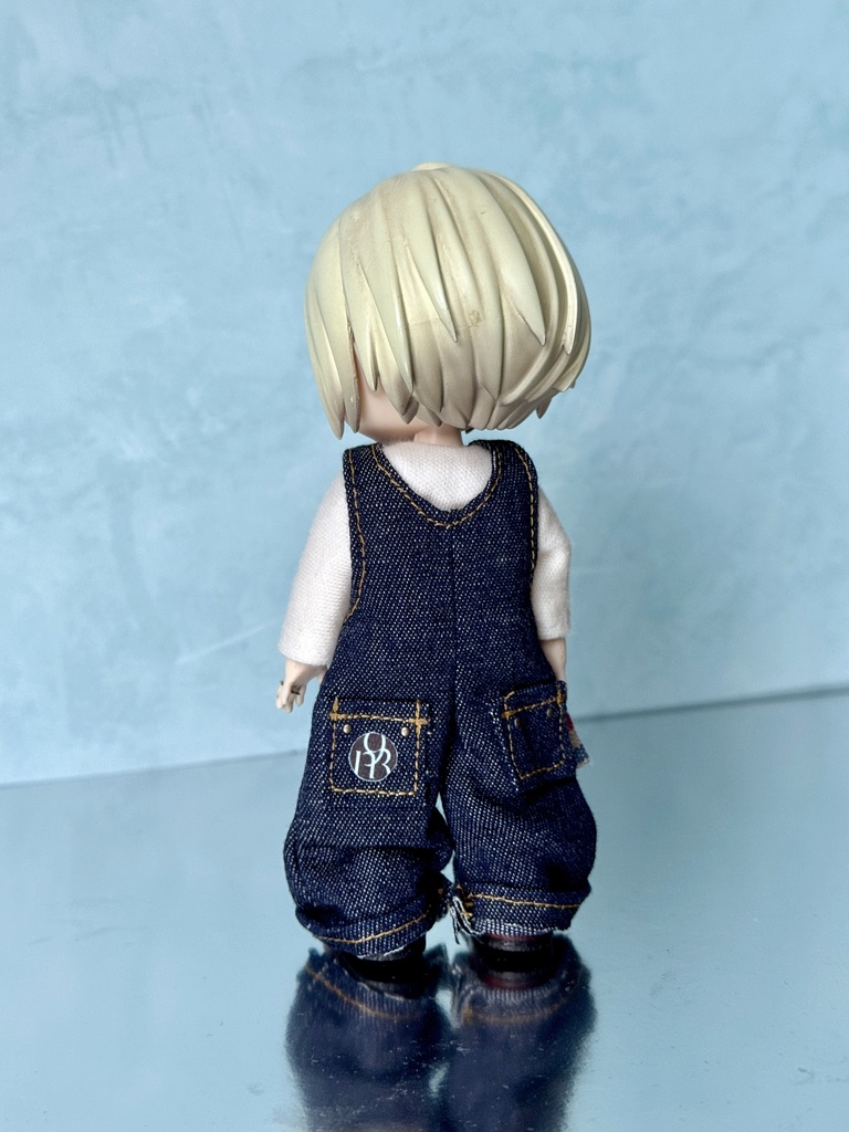 デニムサロペット&ロゴTシャツセット