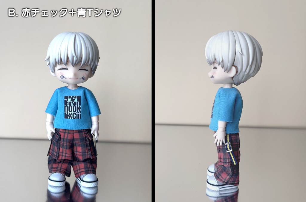チェックワイドパンツセット