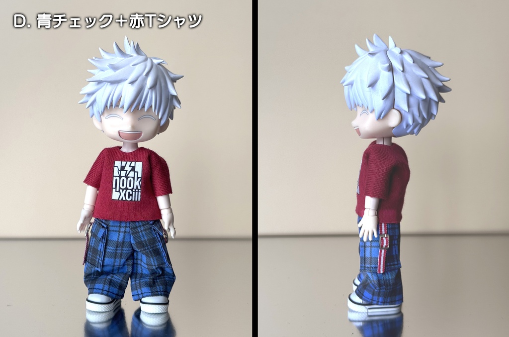 チェックワイドパンツセット