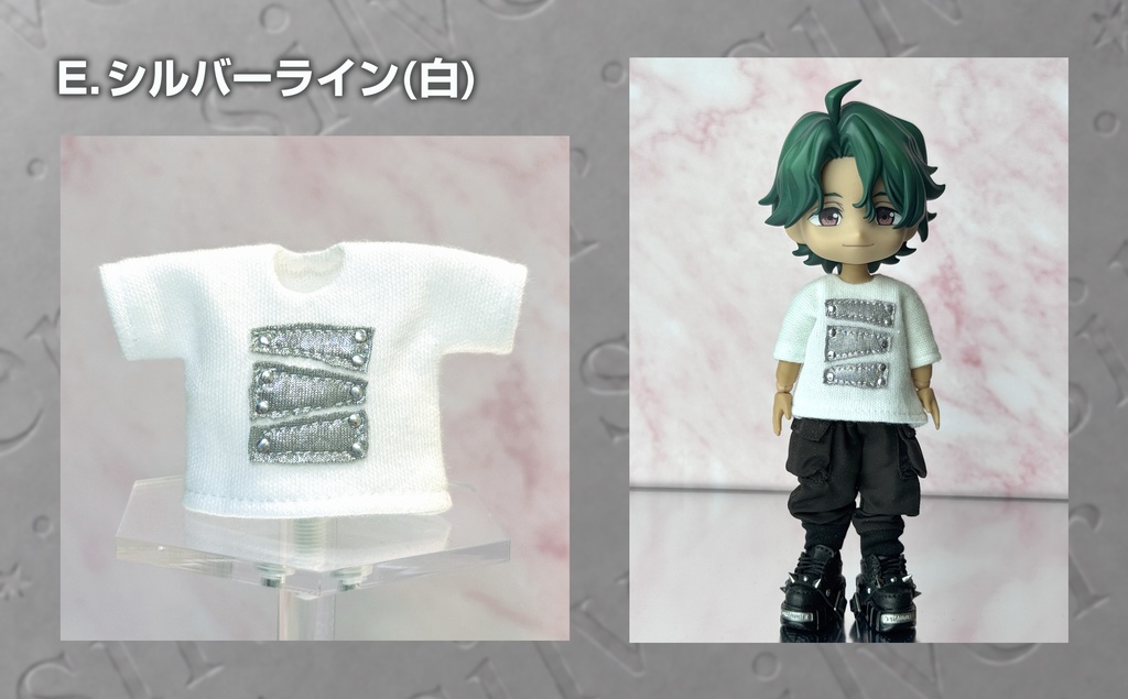 シルバーモノトーンTシャツ