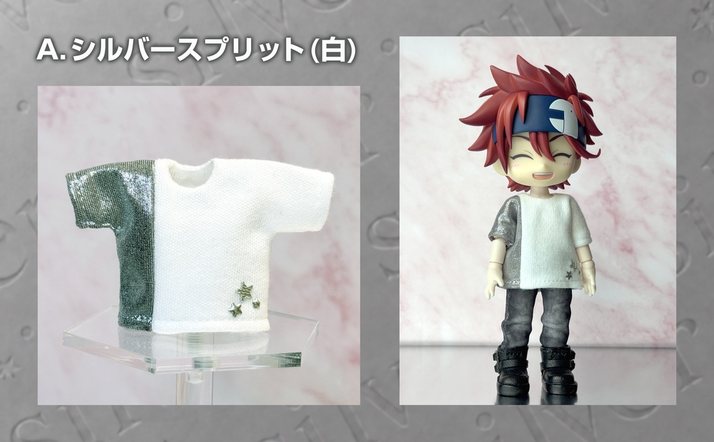 シルバーモノトーンTシャツ