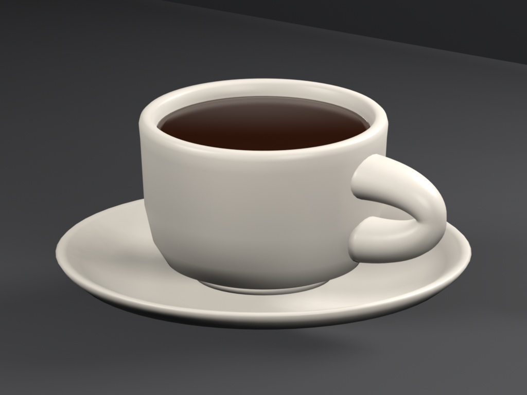 喫茶店のコーヒーカップとソーサー【無料・3Dモデル】