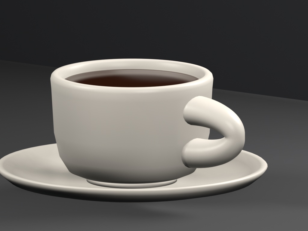 喫茶店のコーヒーカップとソーサー【無料・3Dモデル】