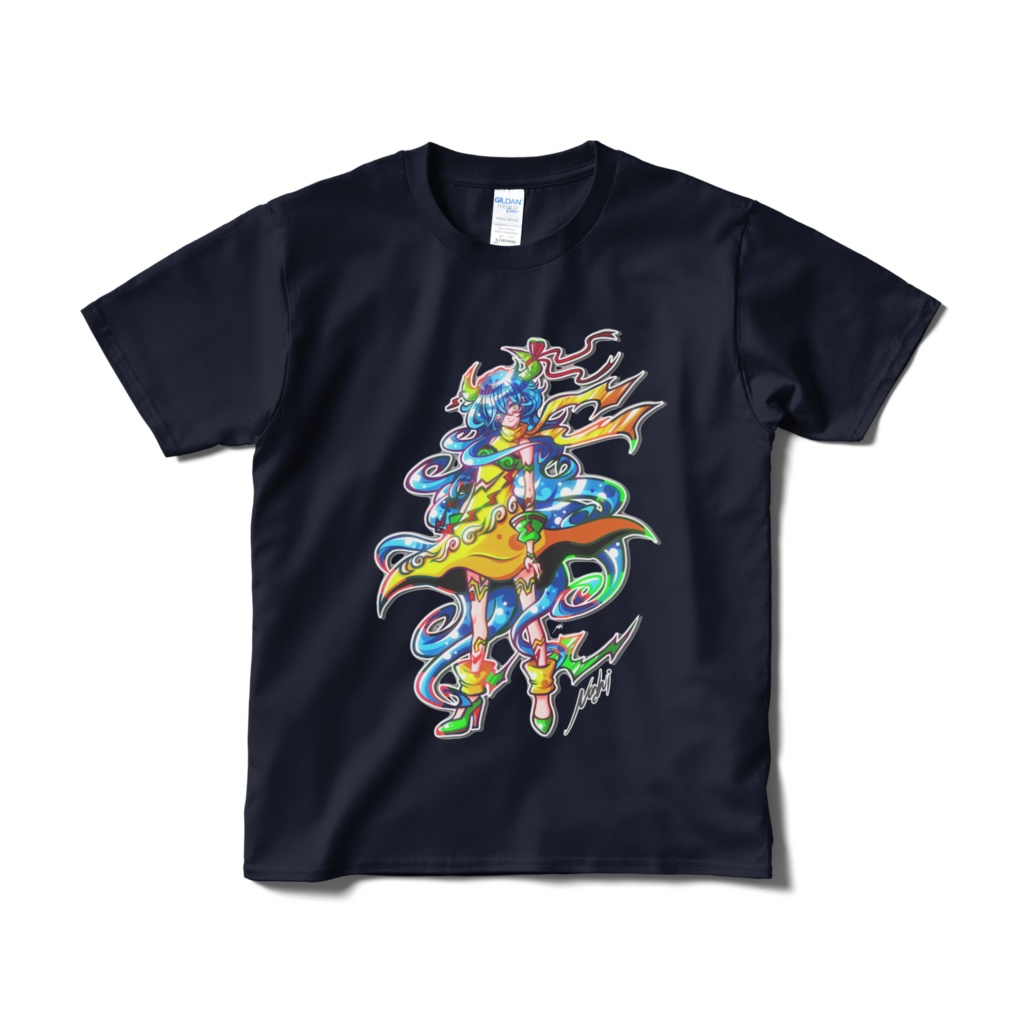 「イカヅチノカミ」Tシャツ(ネイビー・フロントプリント)